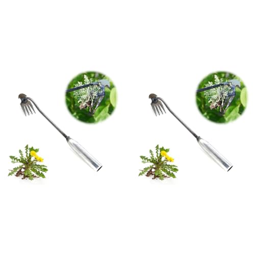 HASTHIP® Weeder Hand Tool, 35cm Garden Weeding Tool Steel 4-Claws Weeder Hand Tool, Portable Weed Puller, Manual Weed Puller for Lawn, Garden, Plant Pot 2 PCS HASTHIP® Weeder Hand Tool, 35cm Garden Weeding Tool Steel 4-Claws Weeder Hand Tool, Portable Weed Puller, Manual Weed Puller for Lawn, Garden, Plant Pot 2 PCS